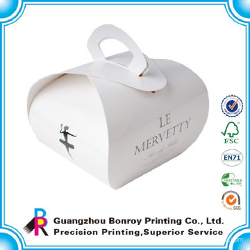 High quality white popular portable bread packaging box with laminated